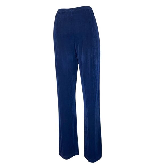 Chico's Travelers Slinky Comfy Wide Leg Travel Pants Sz 1 Reg (M/8) Blue #45P - Picture 5 of 7